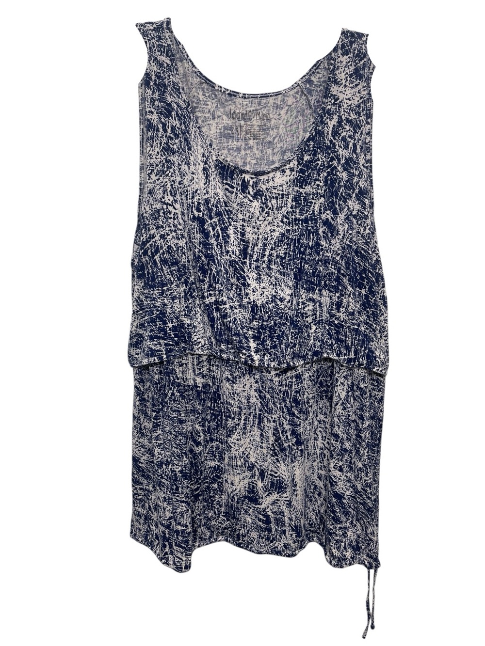 LATCHED MAMA Nursing Top Navy & White Abstract Print Shirt Size 2X